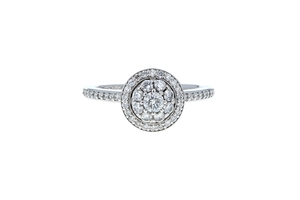 10K White Gold Diamond Engagement Ring