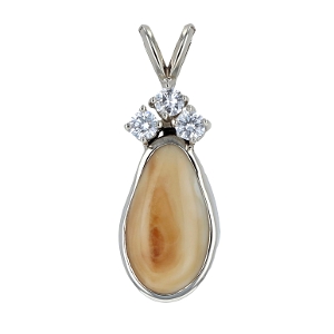 Elk Ivory & Diamond Pendant