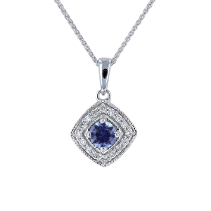 Montana Sapphire & Diamond Pendant