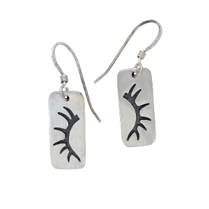 Antler Sterling Silver Earrings Montana Deer Antler Angel Wings Sterling Silver Earrings Angel Wing Deer Antler Sterling Earrings