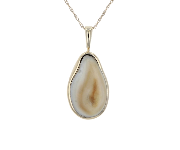 14K Gold Elk Ivory Pendant