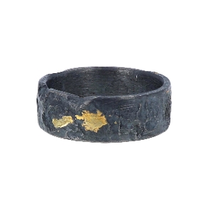 Rustic Band Sterling Silver with Gold