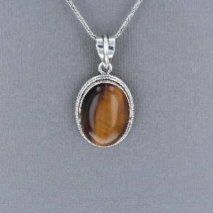 Sterling Silver Tigers Eye Pendant