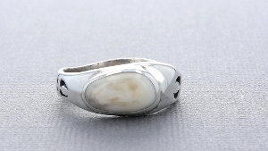 Sterling Silver Unisex Elk Ivory Ring