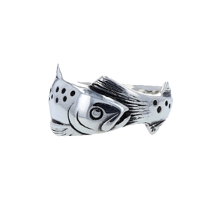 Unisex Trout Ring Sterling Silver