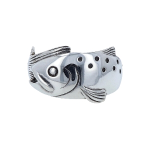 Mens Trout Ring Sterling Silver