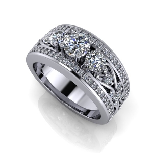 14 K White Gold Diamond Engagement Ring