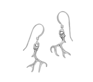 Antler Sterling Silver Earrings Montana Deer Antler Angel Wings Sterling Silver Earrings Angel Wing Deer Antler Sterling Earrings