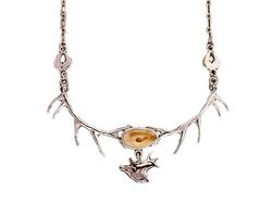 Elk Ivory Necklace Sterling Silver