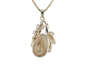 Elk Ivory Pendant In 14K Gold