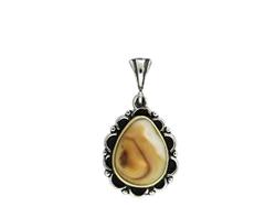 Elk Ivory Pendant Sterling Silver/18K Yellow Gold