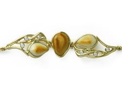 Elk Ivory Bracelet 14K Yellow Gold