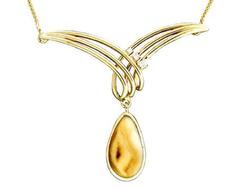 Elk Ivory Necklace 14K Yellow Gold