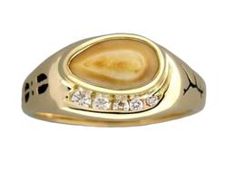 Ladys Elk Ivory Ring 14K Gold