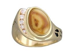 Ladys Elk Ivory Ring 14K Gold