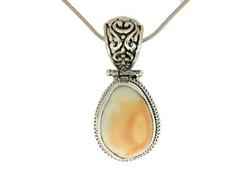 Sterling Silver Elk Ivory Drop Pendant