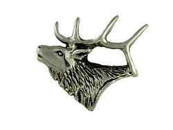 Bugling Elk Lapel Pin Sterling Silver