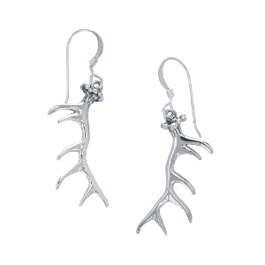 Antler Sterling Silver Earrings Montana Deer Antler Angel Wings Sterling Silver Earrings Angel Wing Deer Antler Sterling Earrings