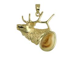 Elk Ivory Bugling Elk Pendent