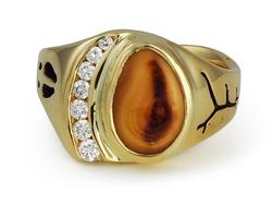 14K Gold Ring With Diamonds Unisex