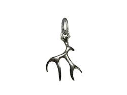 Mule Deer Antler Pendant Sterling Silver