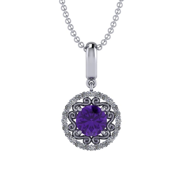 14 K White Gold Amethyst Pendant