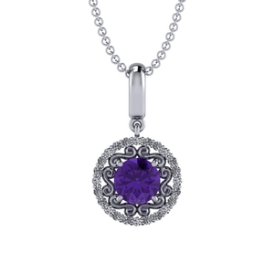 14 K White Gold Amethyst Pendant