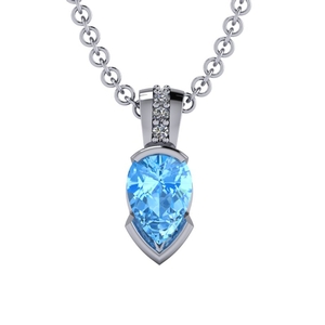 14 K White Gold Sky Blue Topaz Pendant