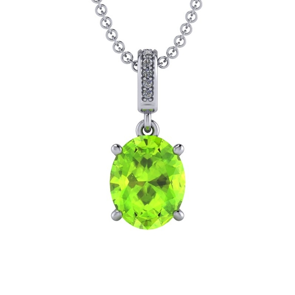 14 K White Gold Peridot Pendant