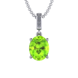 14 K White Gold Peridot Pendant