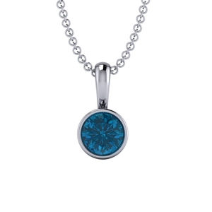 14 K White Gold London Blue Topaz Pendant