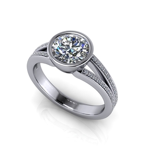 14 K White Gold Diamond Engagement Ring