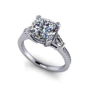 14 K White Gold Diamond Engagement Ring