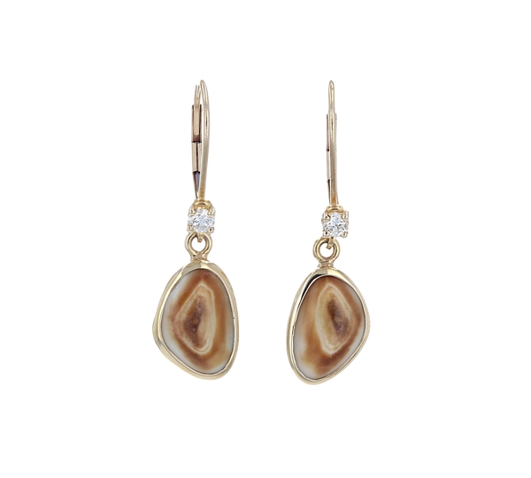 Elk Ivory Earrings with Diamonds