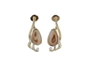 Elk Ivory Post Earrings with Diamonds