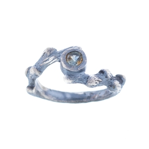 Twig Ring with Montana Sapphire