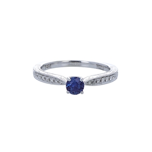 Yogo Sapphire & Diamond Ring